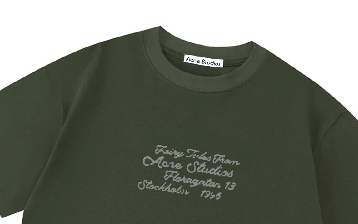 Acne Studios New Arrival logo Same Style t 100％ 32 ： Green Size：XS S M L